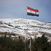 Qasioun Mountain covered with snow